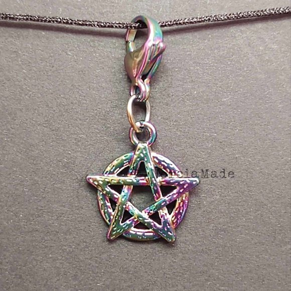 T.NorciaMade Accessories - Neochrome Pentagram Charm: Single